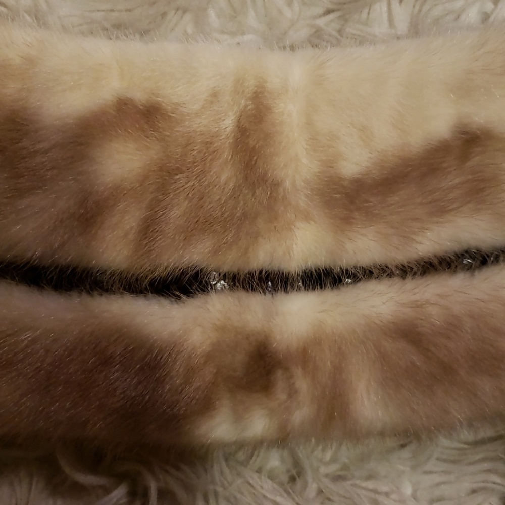 Vintage cream mink fur collar - Picture 4 of 5
